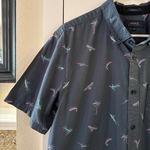 Roark Mariner Short Sleeve Button-Down Shirt Size Large - Picture 6 of 9